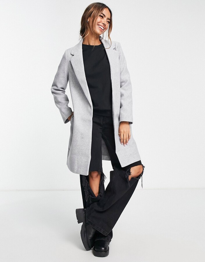 Stradivarius tailored coat in grey ShopStyle