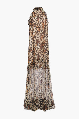 Rachel Zoe Ruffled leopard-print chiffon maxi dress - ShopStyle