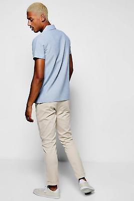 boohoo NEW Mens Stone Tapered Fit Chino With Stretch in