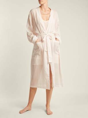 Pour Les Femmes - Long Cotton Robe - Womens - Light Pink