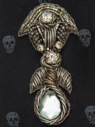 Alexander McQueen Crystal Embroidered Skull Tie