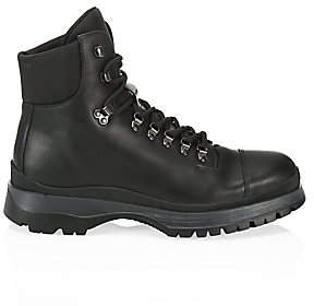 Prada Men S Leather Combat Boots Shopstyle