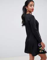 Thumbnail for your product : ASOS Petite Pretty Embroidered Skater Mini Dress