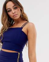 Thumbnail for your product : Vesper square neck crop top with double straps in navy