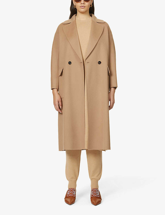camel wrap coat wool