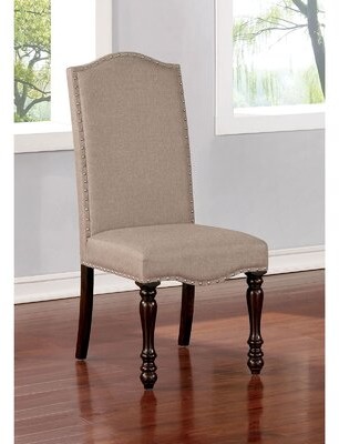 Canora Grey Daye Linen Side Chair in Beige