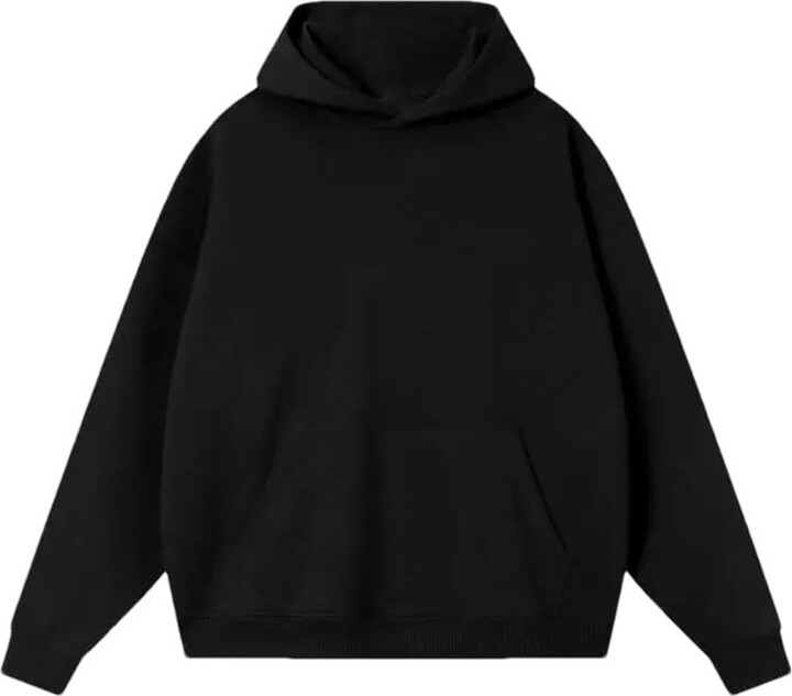 Generic Solid Color Casual Simple Light Color Large Classic Men's Casual Hoodie Black XL
