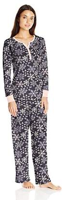 Carole Hochman Women's Waffle Microfleece Pajama Set