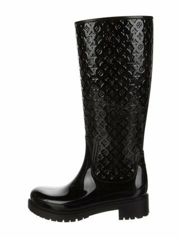 Louis Vuitton Patent Leather Rain Boots Black - ShopStyle