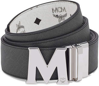 MCM Visetos Reversible M-Buckle Monogram Belt