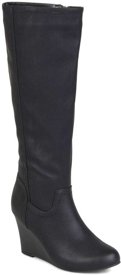 Womens Black Wedge Tall Boots | Shop 