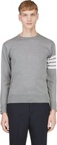 Thumbnail for your product : Thom Browne Heather Grey Racer Stripe Sweater