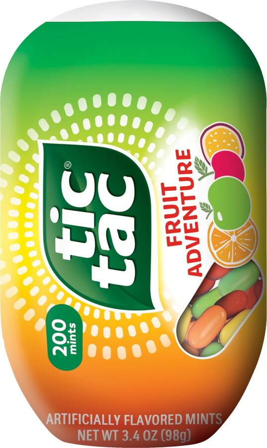 TiCTAC Tic Tac Fruit Adventure, On-the-Go Pocket-Sized Mints, 200 Pieces, 3.4 oz Single Pack