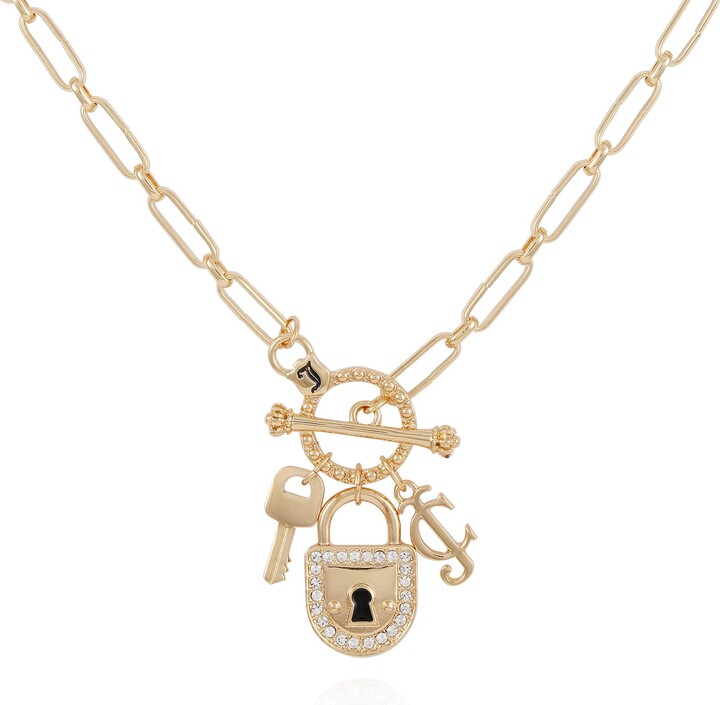 Juicy Couture Pendant Charms Goldtone Necklace in Metallic
