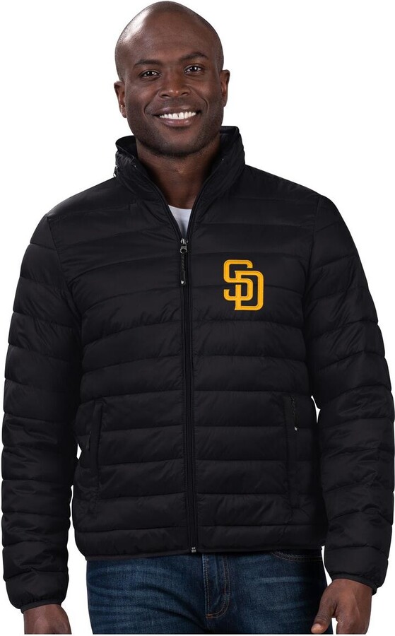 G-iii Sports by Carl Banks Men's Black San Diego Padres Packable Neck Pillow Full-Zip Puffer Jacket