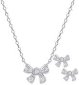 Thumbnail for your product : Macy's Children's Sterling Silver Cubic Zirconia Bow Jewelry Set
