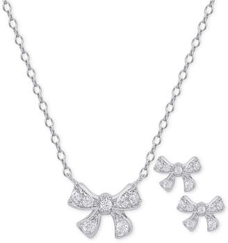 Macy's Children's Sterling Silver Cubic Zirconia Bow Jewelry Set