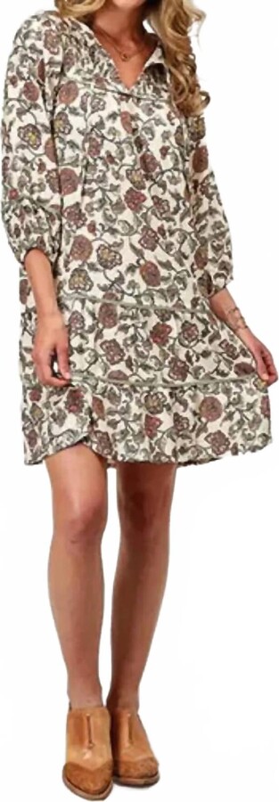 Roper Vintage Floral Dress In Cream