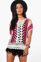 Thumbnail for your product : boohoo Anna Crochet Knitted Top