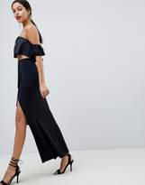Thumbnail for your product : ASOS Design Slinky Maxi Skirt With Split And Front Ruffle