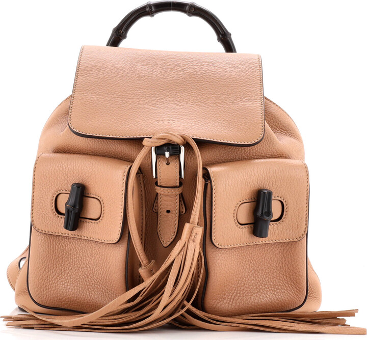 GUCCI Bamboo Tassel Backpack Leather Medium