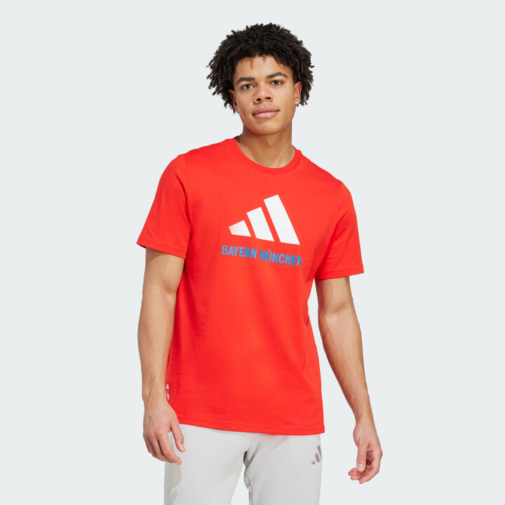 adidas FC Bayern Seasonal Graphic Tee Red S Mens