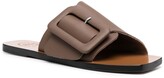 Thumbnail for your product : ATP ATELIER Ceci buckled leather slides