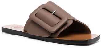 ATP ATELIER Ceci buckled leather slides