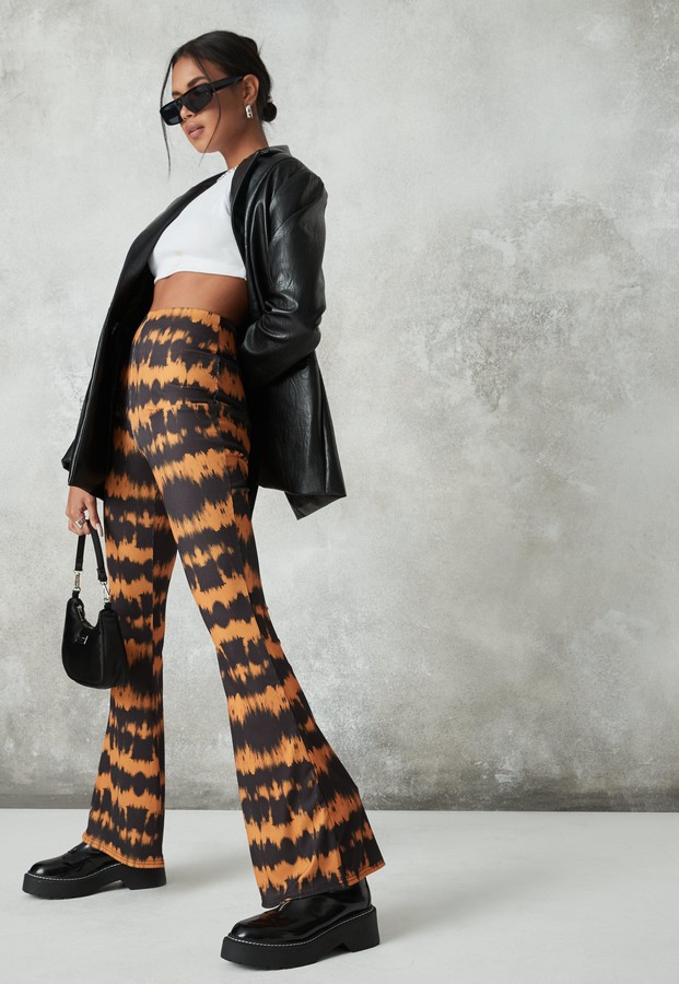 flared jersey trousers