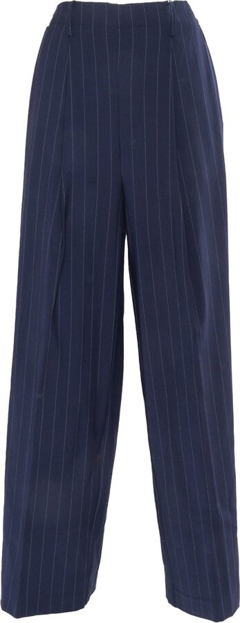 Ballantyne Pinstriped Wide-Leg Trousers