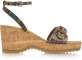 Thumbnail for your product : Stella McCartney Snake-effect faux leather wedge sandals