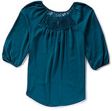 Thumbnail for your product : Soulmates 3/4-Sleeve Lace-Back Peasant Top