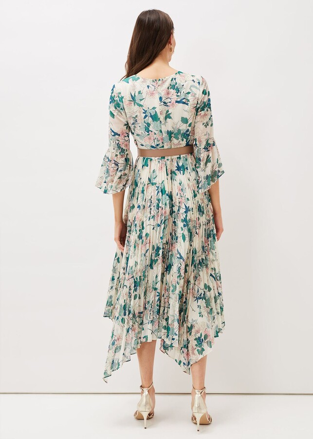 Phase Eight Dani Floral Pleated Midi Dress ShopStyle