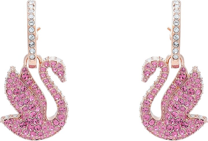 Collina Strada - Rhinestone Heart Earrings: Light Pink