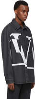 Thumbnail for your product : Valentino Black Denim Deconstructed VLogo Shirt
