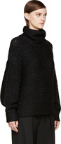 Thumbnail for your product : Helmut Lang Black Marled Knit Opacity Turtleneck Sweater