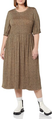 Amazon Essentials Women's Crewneck Short Sleeve Knit Midi Dress (Available in Plus Size)