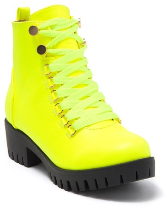 yellow combat boots