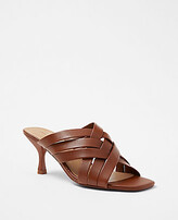 Thumbnail for your product : Ann Taylor Cross Strap Leather Sandals