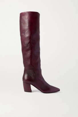 burgundy knee high boots uk