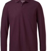 Thumbnail for your product : Charles Tyrwhitt Dark red pique long sleeve polo
