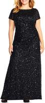 Thumbnail for your product : Adrianna Papell Plus Sequined Cowl-Back Gown