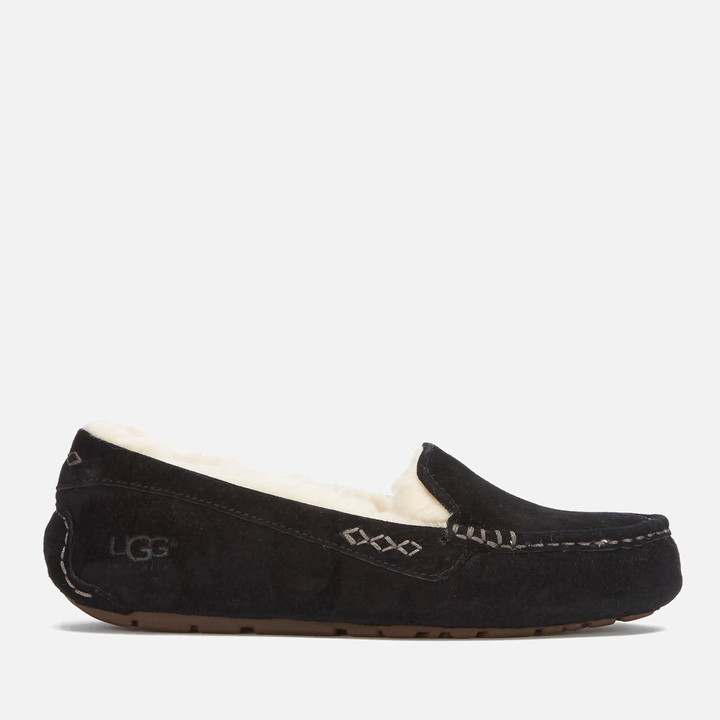 ladies black moccasin slippers