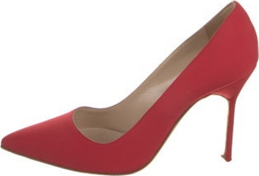 Manolo Blahnik BB Pumps Red Pointed-Toes Includes Box & Dust Bag
