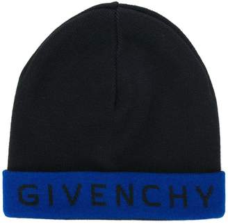 Givenchy logo contrast beanie hat