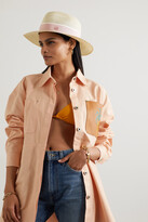 Thumbnail for your product : Maison Michel Henrietta Grosgrain-trimmed Straw Hat - Pink