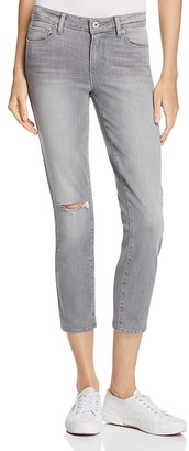 Paige Verdugo Crop Skinny Jeans in Stone Grey Destructed