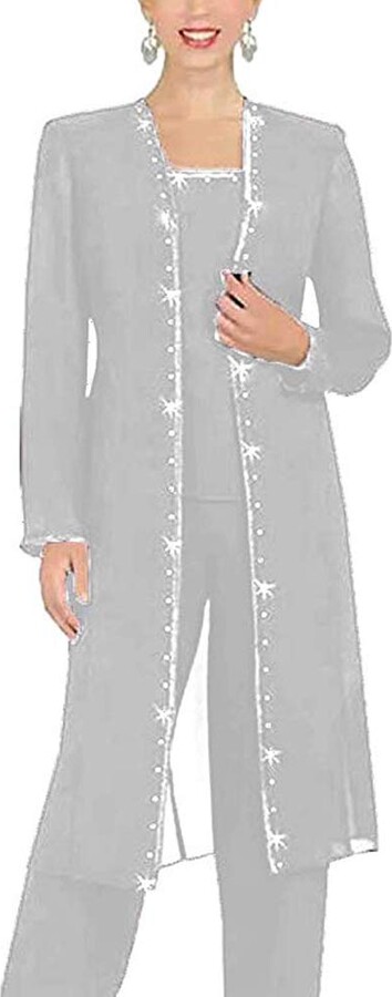 trouser suit with long jacket