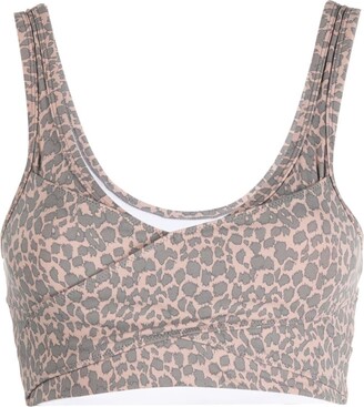 Brown Let's Move Irena recycled-blend sports bra, Varley