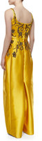 Thumbnail for your product : Zac Posen Sleeveless Beaded Duchesse Gown, Citrine